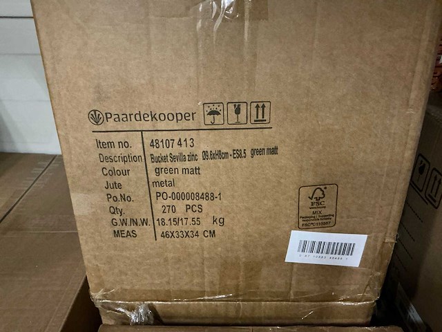 Partij bucket sevilla zinc ø9,6xh8cm es8,5 green matt (1890x) - afbeelding 5 van  5