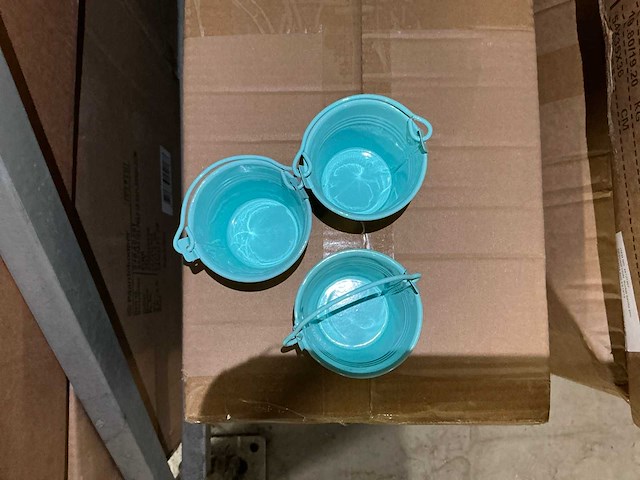 Partij bucket sevilla zinc d6,3xh5,7cm es5,5 turqoise (1350x) - afbeelding 2 van  5