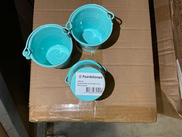 Partij bucket sevilla zinc d6,3xh5,7cm es5,5 turqoise (810x) - afbeelding 2 van  4