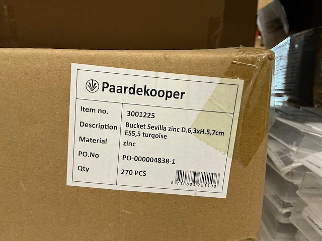 Partij bucket sevilla zinc d6,3xh5,7cm es5,5 turqoise (810x) - afbeelding 4 van  4