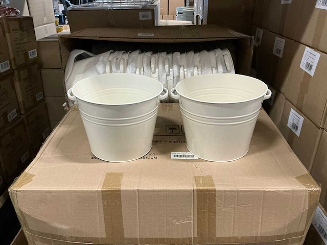 Partij buckets bologna zinc ø25xh20cm cream (280x) - afbeelding 1 van  6