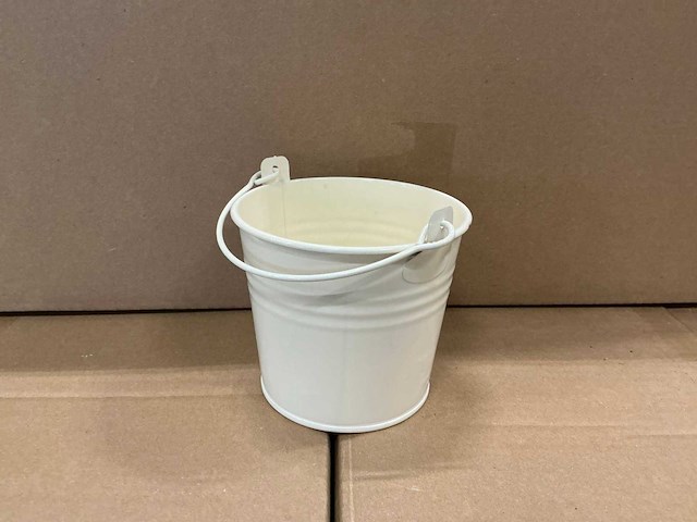 Partij buckets sevilla zinc ø10,3xh8,5cm es9 cream gloss (600x) - afbeelding 1 van  5