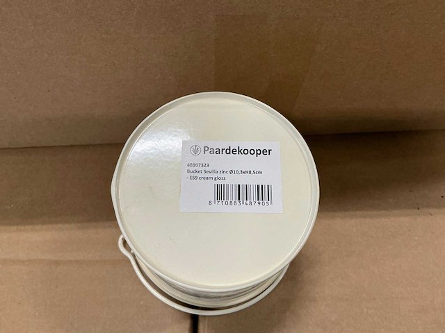 Partij buckets sevilla zinc ø10,3xh8,5cm es9 cream gloss (600x) - afbeelding 3 van  5