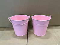 Partij buckets sevilla zinc ø13xh13cm es12 pink gloss (1080x) - afbeelding 1 van  5