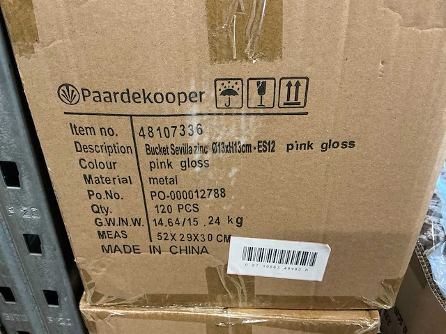 Partij buckets sevilla zinc ø13xh13cm es12 pink gloss (1080x) - afbeelding 5 van  5