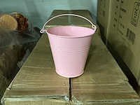 Partij buckets sevilla zinc ø15,5xh14,8cm - es14/15 pink gloss metal (720x) - afbeelding 1 van  6