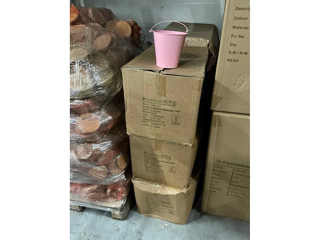 Partij buckets sevilla zinc ø15,5xh14,8cm - es14/15 pink gloss metal (720x) - afbeelding 2 van  6