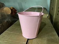 Partij buckets sevilla zinc ø15,5xh14,8cm - es14/15 pink gloss metal (720x) - afbeelding 3 van  6