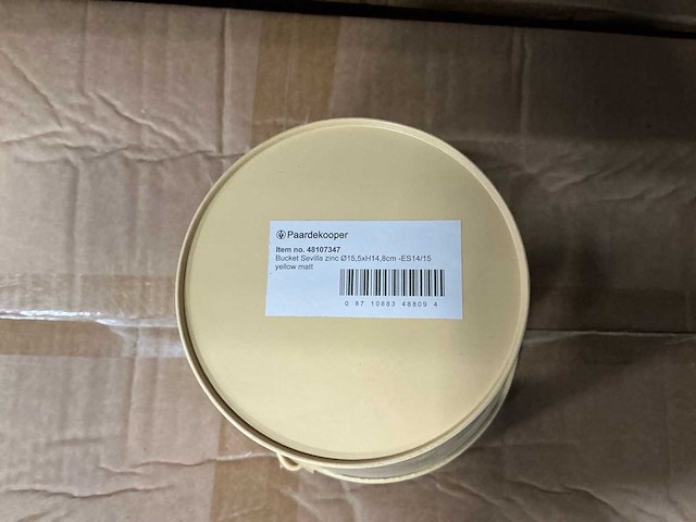 Partij buckets sevilla zinc ø15,5xh14,8cm es14/15 yellow matt (1155x) - afbeelding 3 van  5