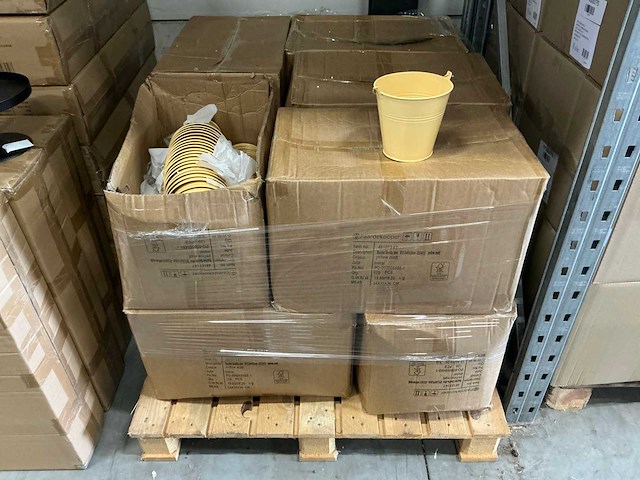 Partij buckets sevilla zinc ø15,5xh14,8cm es14/15 yellow matt (1155x) - afbeelding 4 van  5