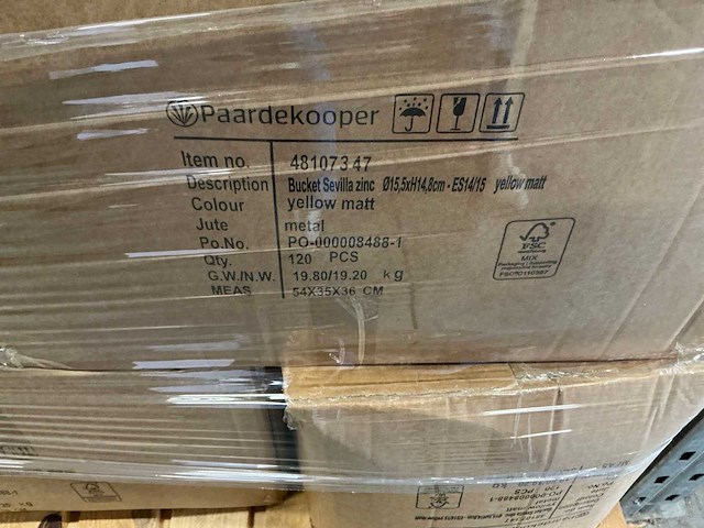 Partij buckets sevilla zinc ø15,5xh14,8cm es14/15 yellow matt (1155x) - afbeelding 5 van  5