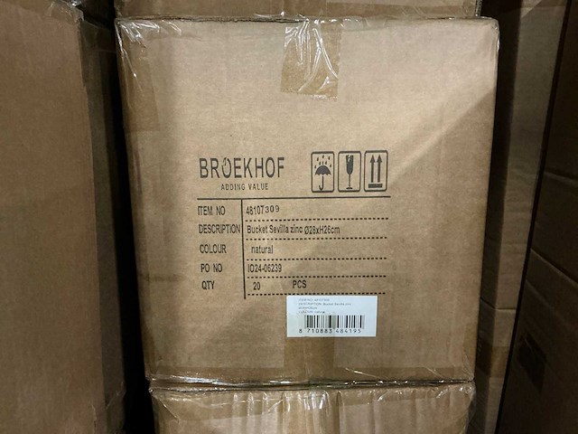 Partij buckets sevilla zinc ø28xh26cm natural (140x) - afbeelding 5 van  5