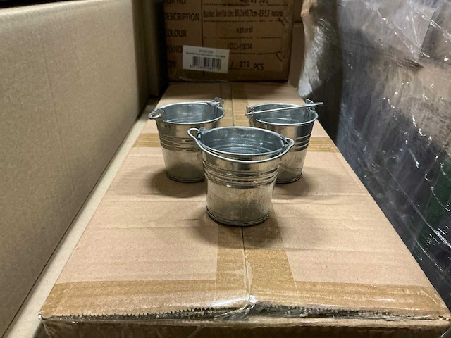Partij buckets sevilla zinc ø6,3xh5,7cm es 5,5 natural (2700x) - afbeelding 1 van  5