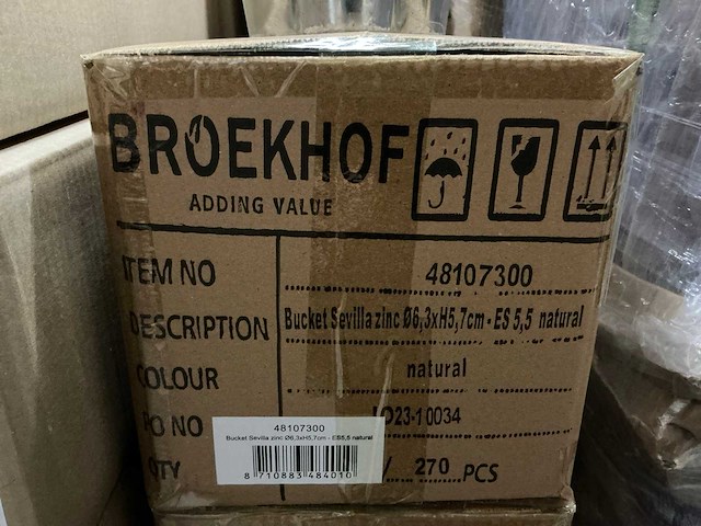 Partij buckets sevilla zinc ø6,3xh5,7cm es 5,5 natural (2700x) - afbeelding 5 van  5