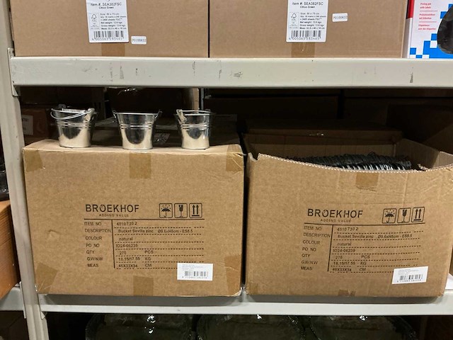 Partij buckets sevilla zinc natural ø9.6xh8cm (1080x) - afbeelding 2 van  4