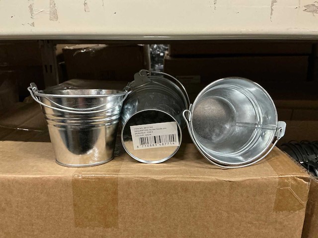 Partij buckets sevilla zinc natural ø9.6xh8cm (1080x) - afbeelding 3 van  4