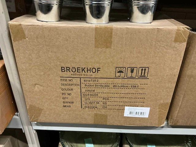 Partij buckets sevilla zinc natural ø9.6xh8cm (1080x) - afbeelding 4 van  4