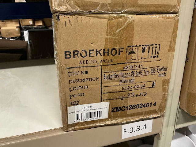 Partij buckets sevilla zinc yellow mat ø6,3xh5,7cm es5,5 (540x) - afbeelding 3 van  3