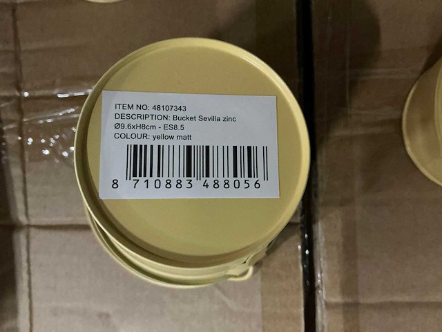 Partij buckets sevilla zinc yellow mat ø9.6xh8cm (1080x) - afbeelding 5 van  6