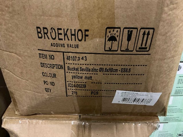 Partij buckets sevilla zinc yellow mat ø9.6xh8cm (1080x) - afbeelding 6 van  6