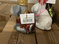 Partij bulldog kerstballen h10,5cm (138x) - afbeelding 4 van  6