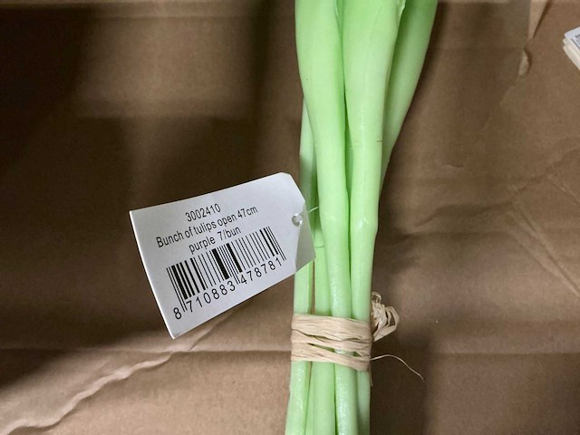 Partij bunch of tulips 47cm purple 7/bun (48x) - afbeelding 3 van  4