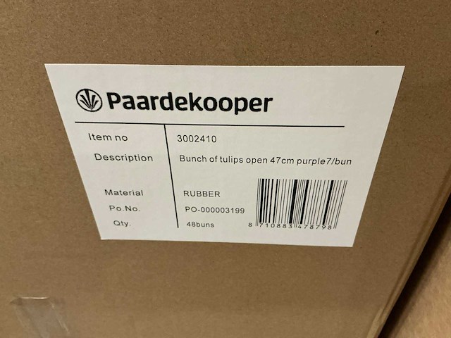 Partij bunch of tulips open 47cm purple (144x) - afbeelding 6 van  6