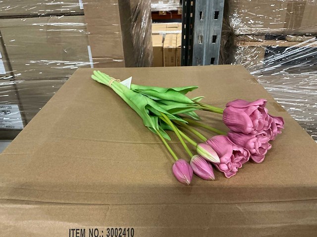 Partij bunch of tulips open 47cm purple (36x) - afbeelding 1 van  4