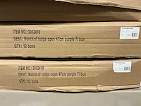 Partij bunch of tulips open 47cm purple (36x) - afbeelding 3 van  4