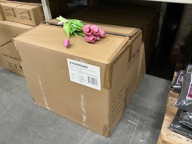 Partij bunch of tullips closed 39cm purple 7/bun (120x) - afbeelding 2 van  2