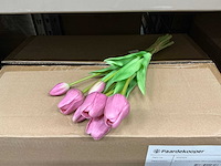 Partij bunch tulips closed 39cm purple 7/bun (60x) - afbeelding 1 van  4