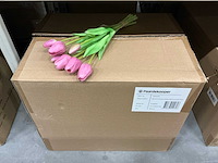 Partij bunch tulips closed 39cm purple 7/bun (60x) - afbeelding 3 van  4