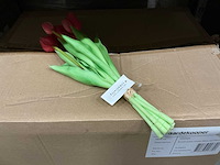 Partij bunch tulips closed 39cm red 7/bun (60x) - afbeelding 4 van  5