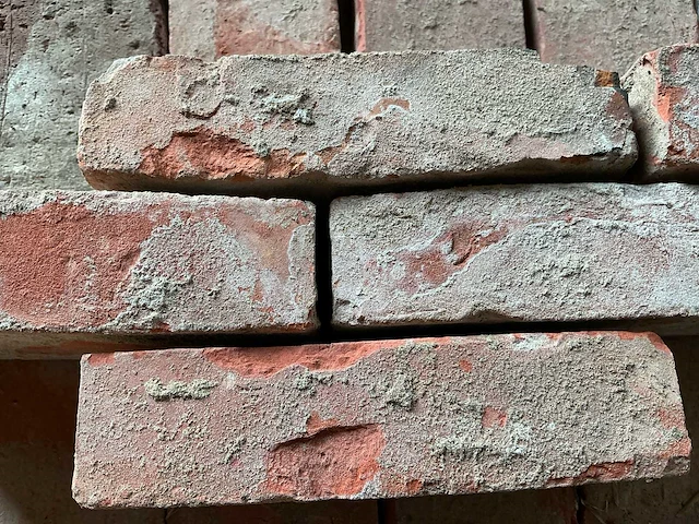 Partij ca. 4.500 gebruikte rode metselstenen – 210 × 105 × 50 mm – gepalletiseerd - afbeelding 5 van  12