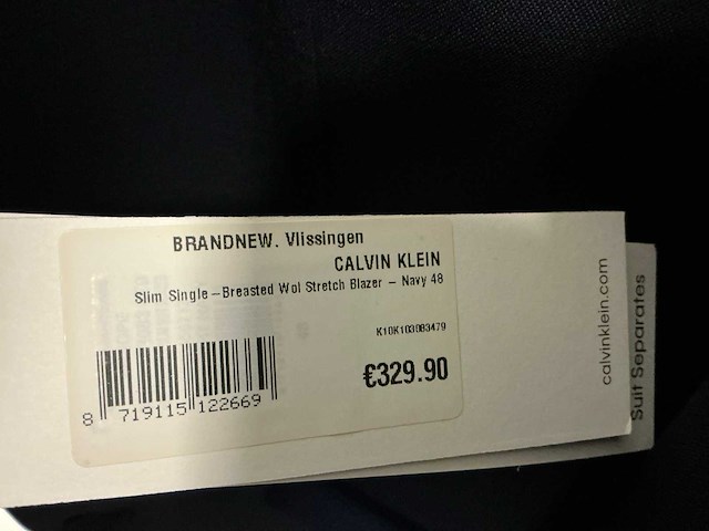 Partij calvin klein heren slim single breasted wol stretch blazers (16x) - afbeelding 9 van  9