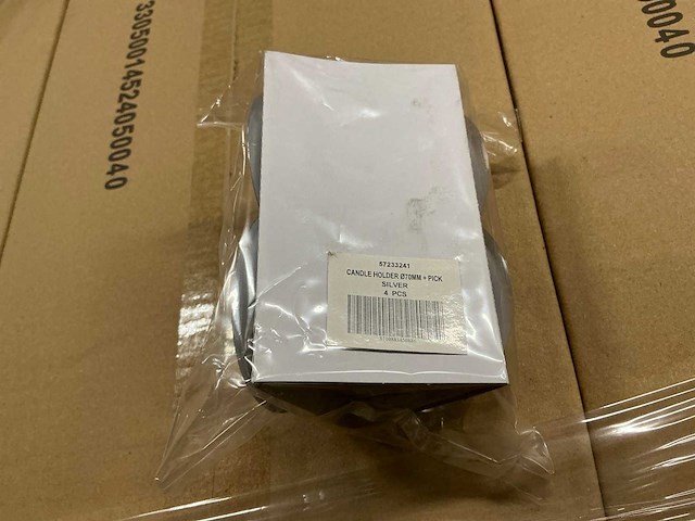 Partij candle holder ø70mm+pick silver (1152x) - afbeelding 1 van  2