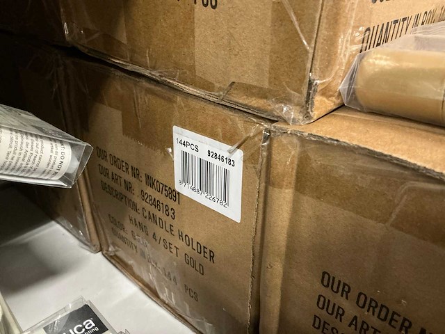 Partij candle holder hang gold (1004x) - afbeelding 3 van  3