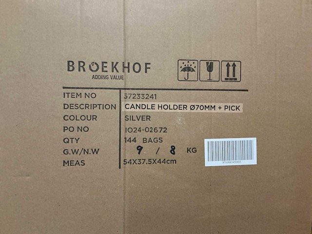Partij candle holders ø70mm +pick silver (9216x) - afbeelding 4 van  4