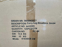 Partij carry bags boudova. taupe 13x13x45cm (2400x) - afbeelding 6 van  6