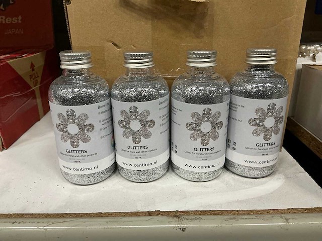 Partij centimo glitters silver chrome 150ml (72x) - afbeelding 1 van  3