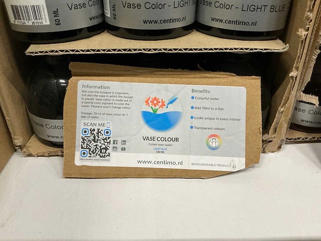 Partij centimo vase color yellow&light blue 150ml (47x) - afbeelding 3 van  5