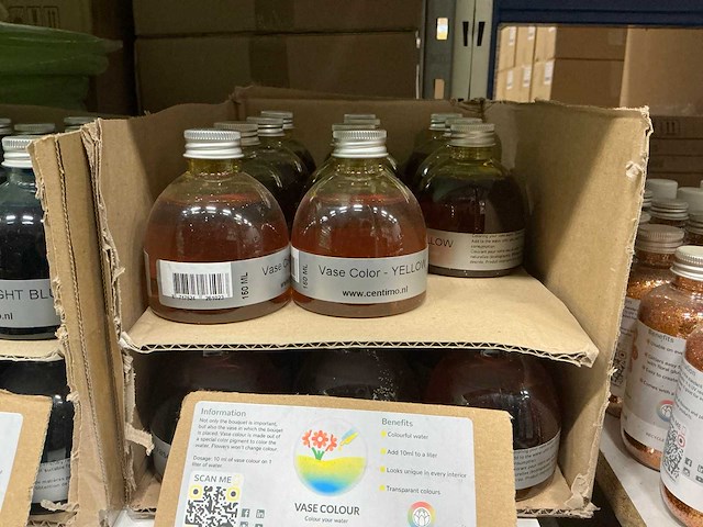 Partij centimo vase color yellow&light blue 150ml (47x) - afbeelding 4 van  5