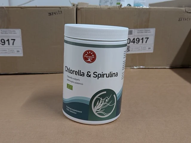 Partij chlorella spirulina tabletten, purason - afbeelding 1 van  3