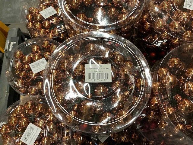 Partij christmas ball wire 3x25mm 48tf brown combi (144 verpakkingen) - afbeelding 2 van  4