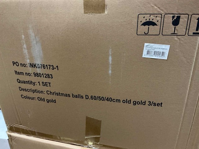 Partij christmas balls d60/50/40cm oud gold 3/set (6x) - afbeelding 5 van  5