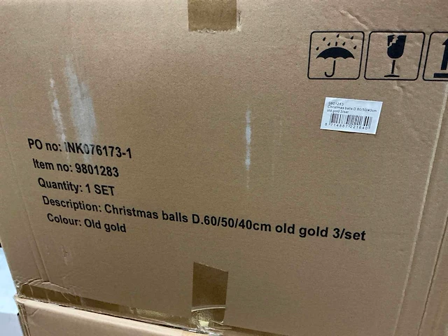 Partij christmas balls d60/50/40cm oud gold 3/set (6x) - afbeelding 5 van  5