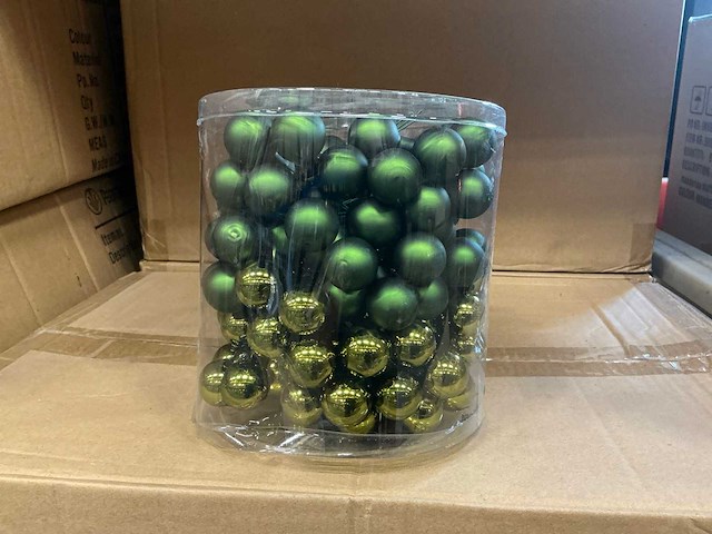 Partij christmas balls wire 3x25mm 48tf green combi (119 verpakkingen) - afbeelding 1 van  4