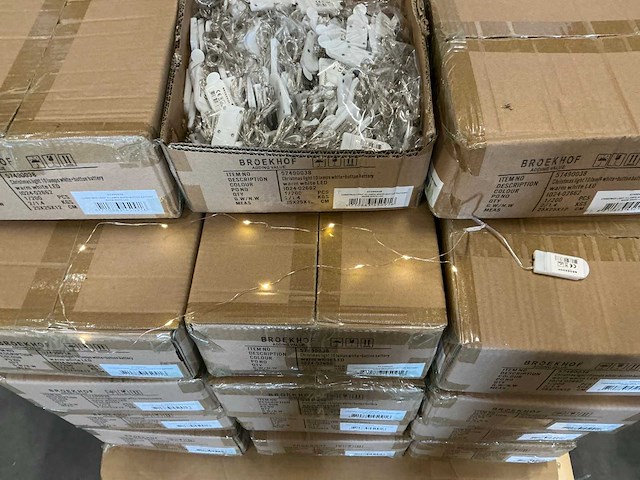 Partij christmas light 10 lamps white + button battery warm white led (5400x) - afbeelding 1 van  4