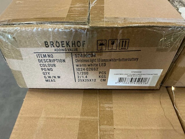 Partij christmas light 10 lamps white + button battery warm white led (5400x) - afbeelding 4 van  4