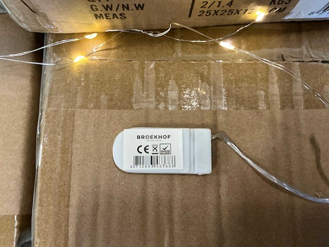 Partij christmas light 10 lamps white + button battery warm white led (6000x) - afbeelding 2 van  4